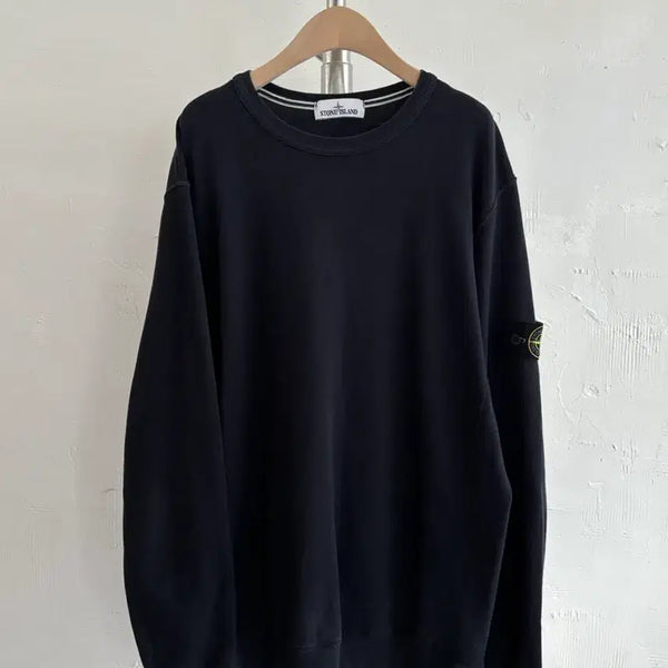 [BUNJANG] Stone Island Patch Navy Sweatshirt / Stone-Island 스톤 아일랜드 와펜 네이비 스웻셔츠 맨투맨