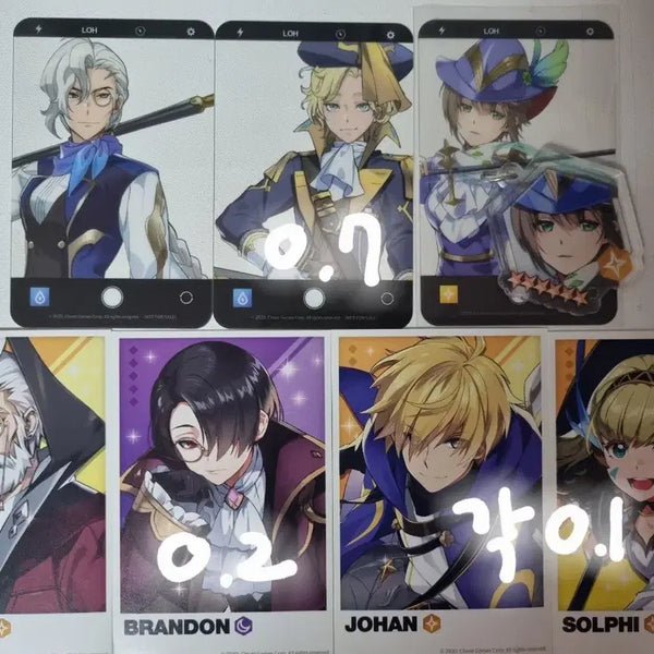 [BUNJANG] Lord of Heroes Cafe Exclusive Clear Photocard & Acrylic Keychain Set / 로오히 로드오브히어로즈 카페특전 투명 포토카드 포카 아크릴 키체인 바네사 요한 브랜든 솔피 비앙카 헬가 발터