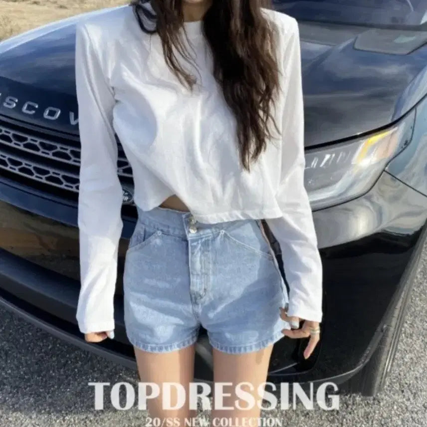 [BUNJANG] Top Dressing Padded T-Shirt & Basic Crewneck T-Shirt Bundle / (새상품)탑드레싱 패드티 2장 일괄
