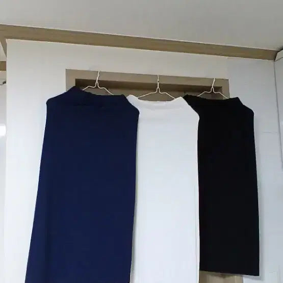 [BUNJANG] 3-Set Ribbed H-Line Long Skirt with Waistband / (3개 세트) 밴딩 롱스커트 마실룩 긴치마 H라인 골지 허리밴드