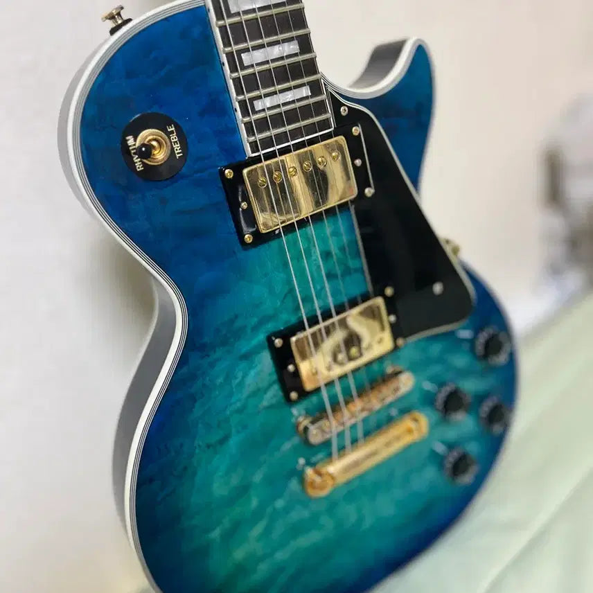 [BUNJANG] Xenon Les Paul Electric Guitar Blue/Green / 제논 레스폴 일렉기타 블루/그린 화려하고 예쁜기타