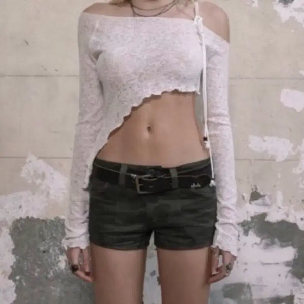 [BUNJANG] Bohemian Seoul Camouflage Low-Rise Mini Shorts / 보헤미안서울 카모플라쥬 미니 쇼츠 보헴서 카모 로우라이즈