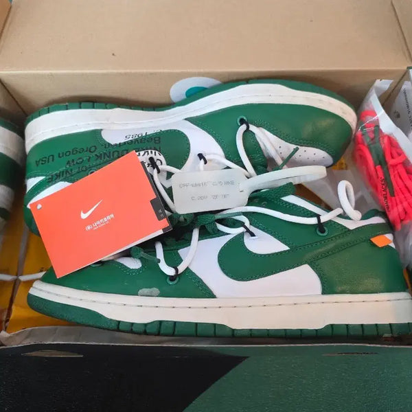 [BUNJANG] Nike Dunk Low Off-White Pine Green / 나이키 덩크 로우 오프화이트 그린 화이트