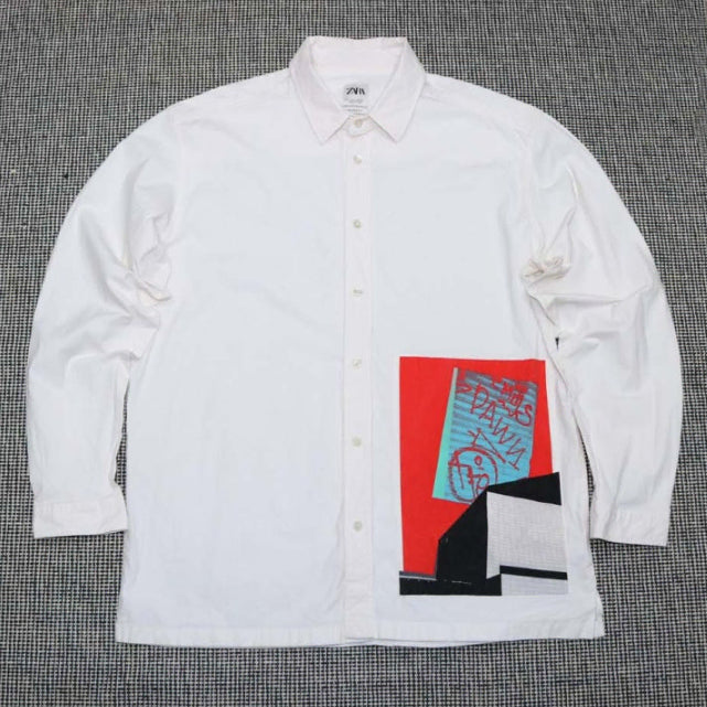 [BUNJANG] Zara Light Beige Button-Up Shirt L (105) / 자라 셔츠  105