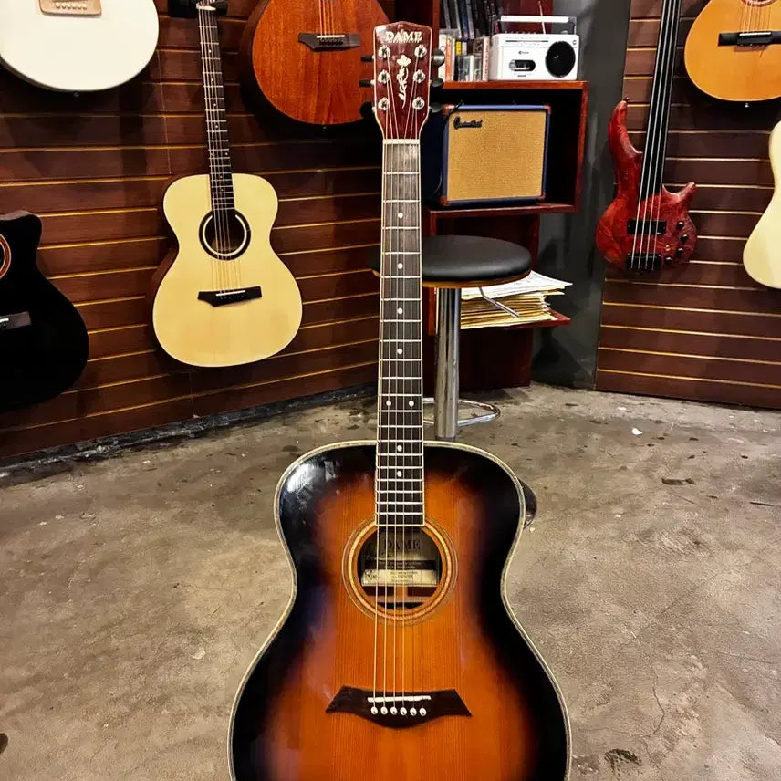 [BUNJANG] Dame Iris M-100 OM Solid Wood Acoustic Guitar / [전국택배가능] 데임 아이리스 m-100 원목 om 통기타