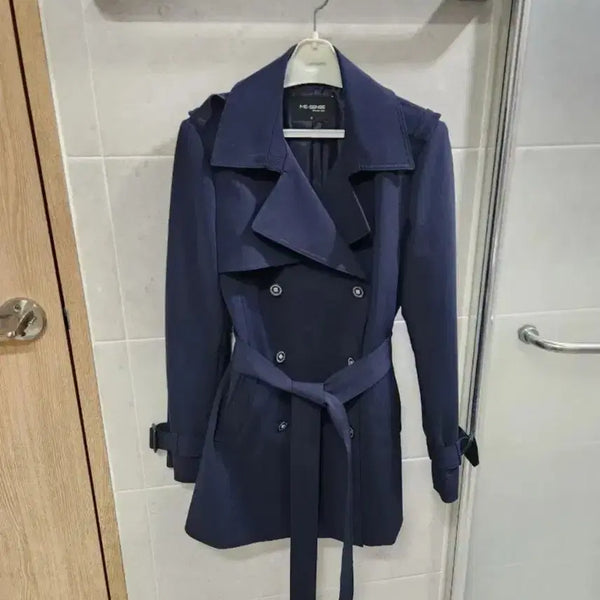 [BUNJANG] M Sense Women's Navy Trench Coat Size 85 / (85사이즈)미센스 여자 네이비색 트렌치코트