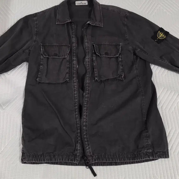 [BUNJANG] Stone Island 113WN Old Effect Overshirt Black XL / 스톤아일랜드 113wn 올드이펙트 오버셔츠 블랙 XL