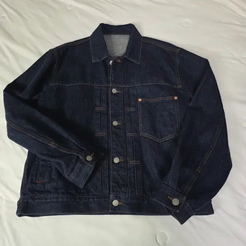 [BUNJANG] Unstandard Cone Denim Jacket Deep Indigo / 무탠다드 데님자켓(콘플리츠 데님자켓)