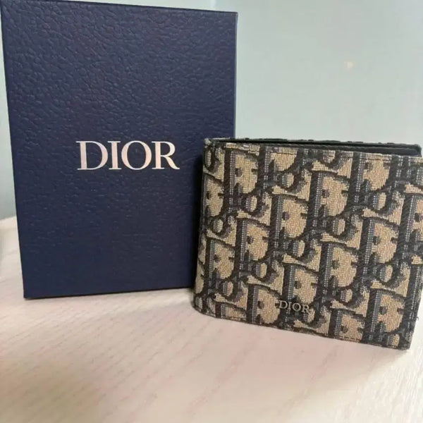 [BUNJANG] Dior Oblique Jacquard Bifold Wallet Beige / 디올 오블리크 반지갑
