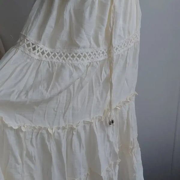 [BUNJANG] Ivory Tiered Maxi Skirt / [새상품] 아이보리색 캉캉 스커트