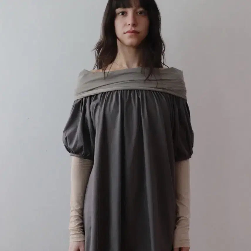 [BUNJANG] Amorshaee Back Ribbon Top Grey / 아모르샤이 amorshaee Back Ribbon Top grey