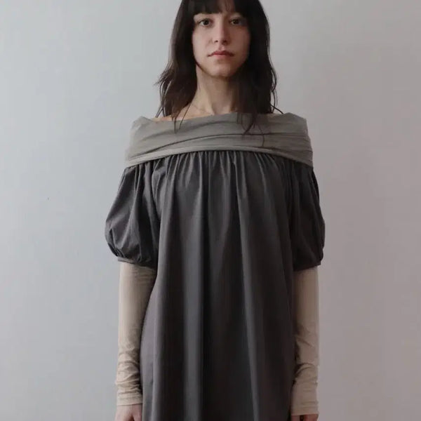 [BUNJANG] Amorshaee Back Ribbon Top Grey / 아모르샤이 amorshaee Back Ribbon Top grey