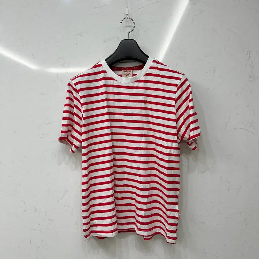 [BUNJANG] True Religion Red Stripe Short Sleeve T-Shirt XL / 트루릴리전 레드 스트라이프 반팔 티셔츠 새상품 XL 105