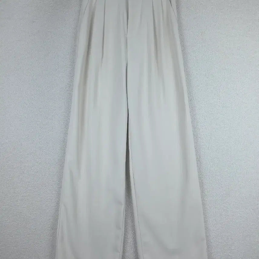 [BUNJANG] Women's Ivory Pintuck Banding Wide Slacks (S) / 여성 아이보리 핀턱 밴딩 와이드 슬랙스 (S)