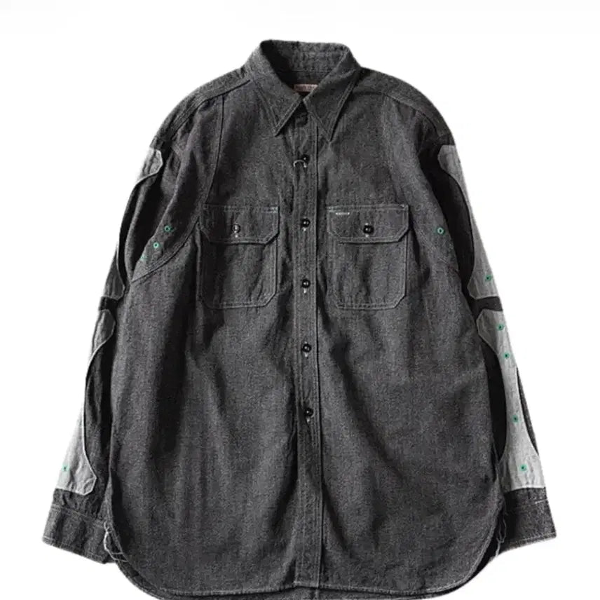 [BUNJANG] Kapital Two-Tone Bone Patch Shirt (Sealed) / 미개봉 새상품 정품) 캐피탈 투톤 본패치 셔츠