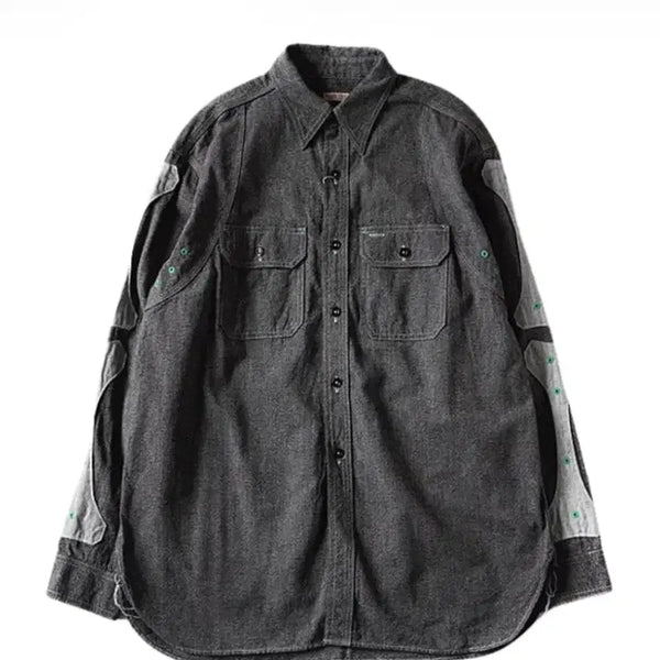 [BUNJANG] Kapital Two-Tone Bone Patch Shirt (Sealed) / 미개봉 새상품 정품) 캐피탈 투톤 본패치 셔츠