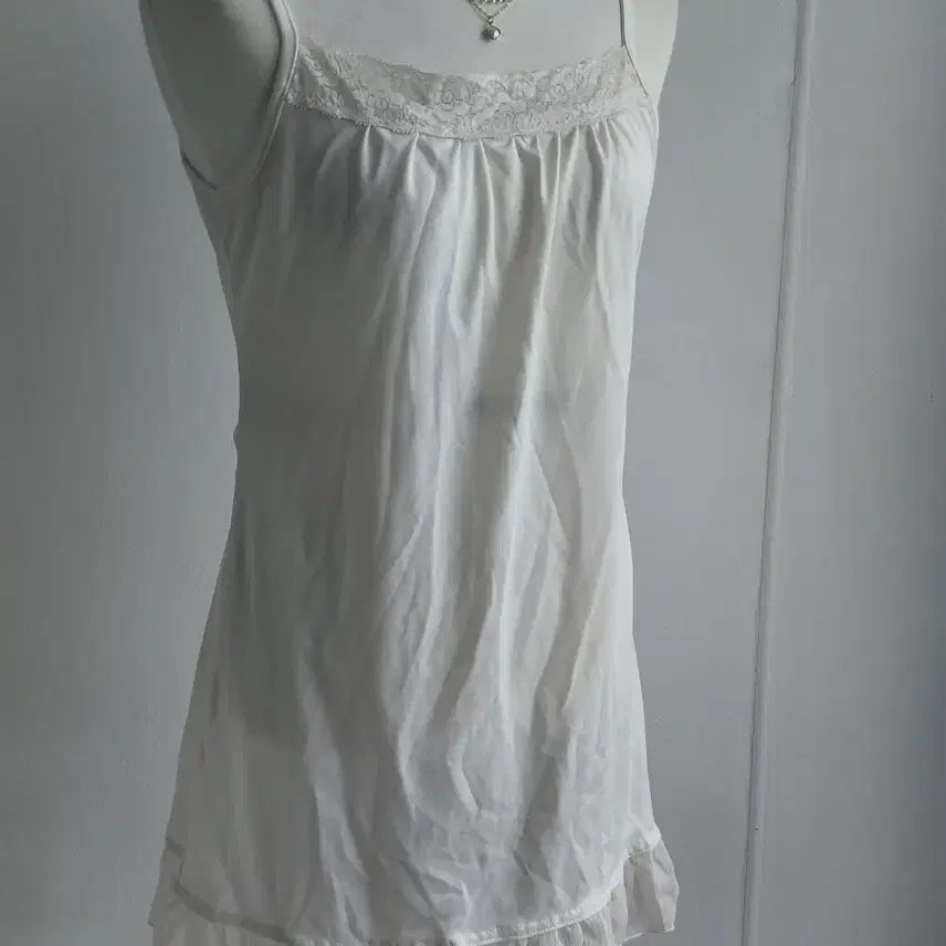 [BUNJANG] Japanese Vintage White Lace Bustier Long Slip / [일본빈티지] 화이트 레이스 뷔스티에 롱 슬립