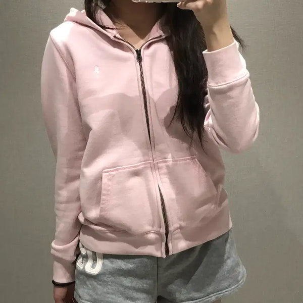 [BUNJANG] Polo Ralph Lauren Pink Zip-Up Hoodie / 폴로 핑크 후드집업