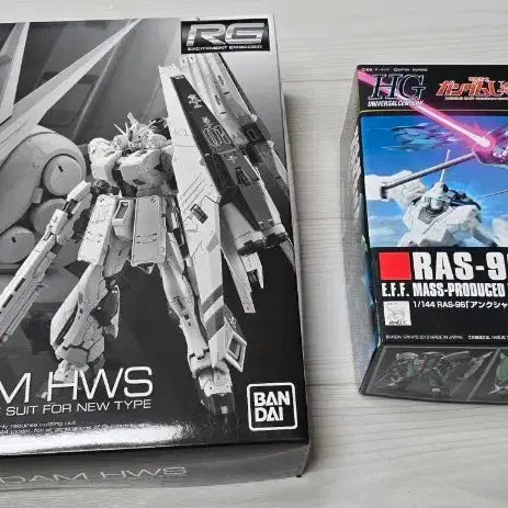 [BUNJANG] RG Nu Gundam HWS & HG Anksha Model Kit Set / RG 뉴건담 HWS + HG 안크샤 판매합니다.