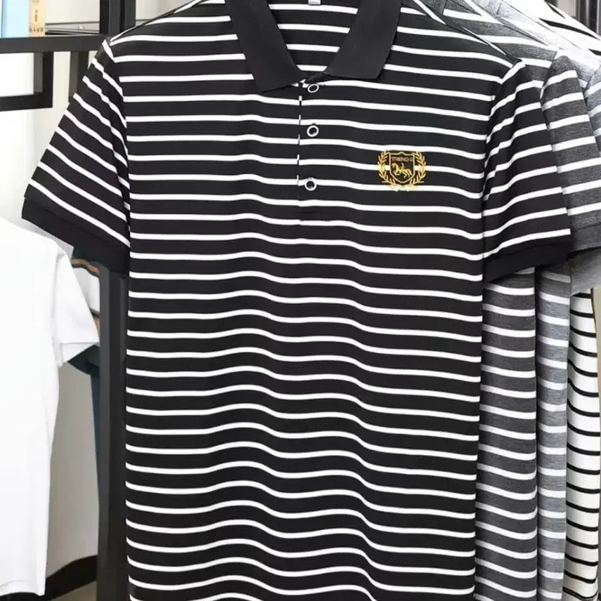 [BUNJANG] BINGALLERY Men's Stripe Polo Shirt / ㅡ빈갤러리 ㅡ남성 스트라이프 폴로셔츠
