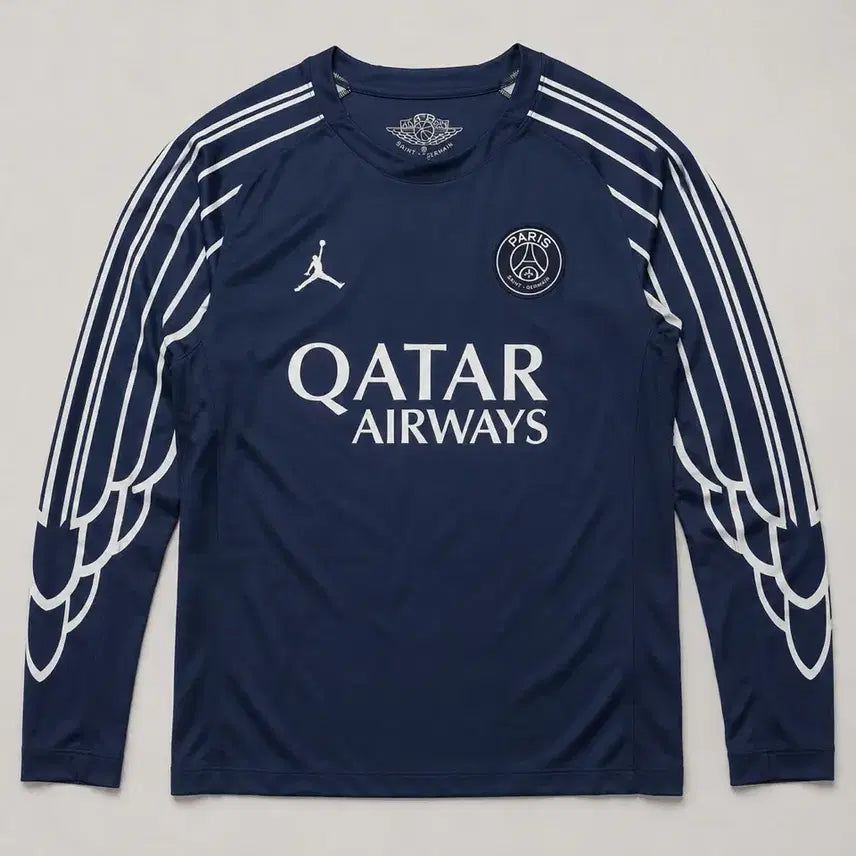 [BUNJANG] Jordan x Paris Saint-Germain 2024/25 Stadium 4th Dri-FIT Replica Long-Sleeve Jersey / 조던 x 파리 생제르맹 2024/25 스타디움 4th 드라이핏 레플리카 롱슬리브 저지 블루 보이드 팬텀