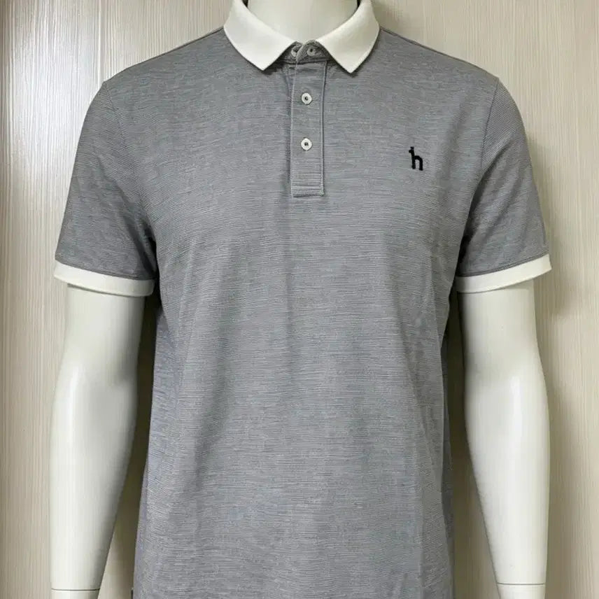 [BUNJANG] Hazzys Men's Striped Polo Shirt - Size 110 / 헤지스 남성 카라티 110