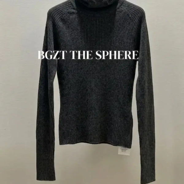 [BUNJANG] RECTO 25FW Slim Fit Balaclava Knit Hoodie Charcoal Grey / 렉토 25FW 슬림핏 바라클라바 니트 후드 차콜 그레이