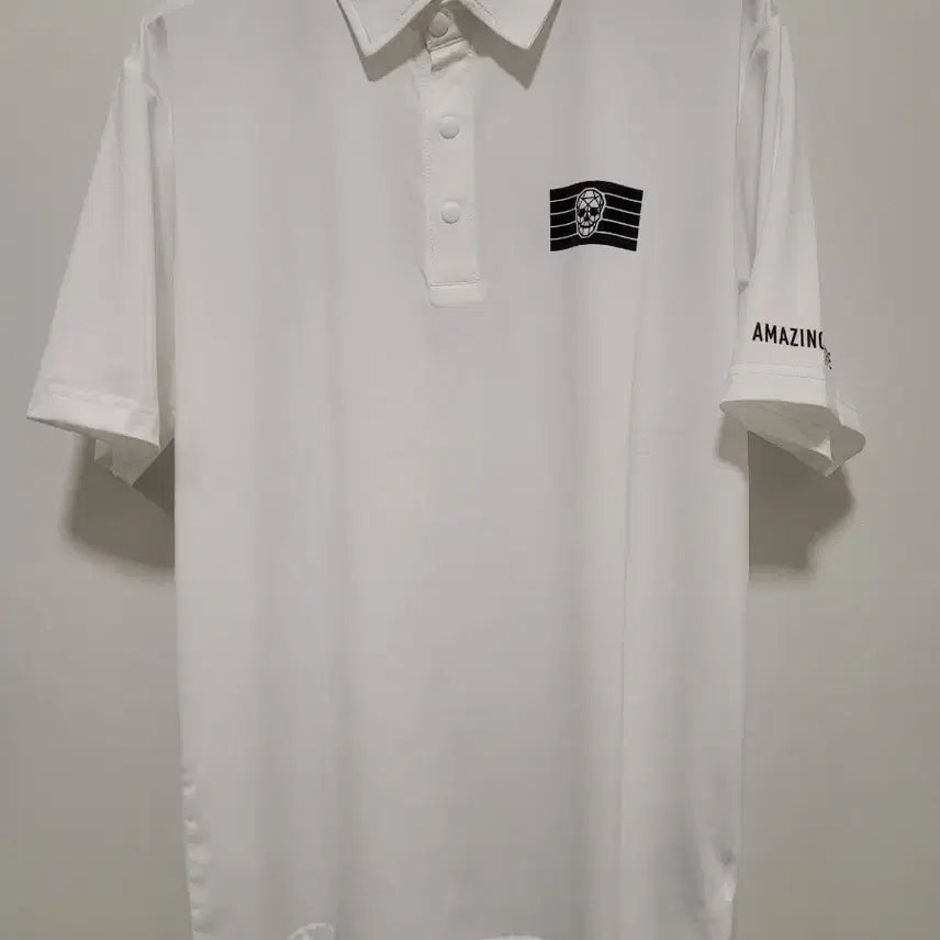 [BUNJANG] Amazingcree Men's Short Sleeve Polo Shirt White / 어메이징크리 반팔 카라티 화이트(새상품)
