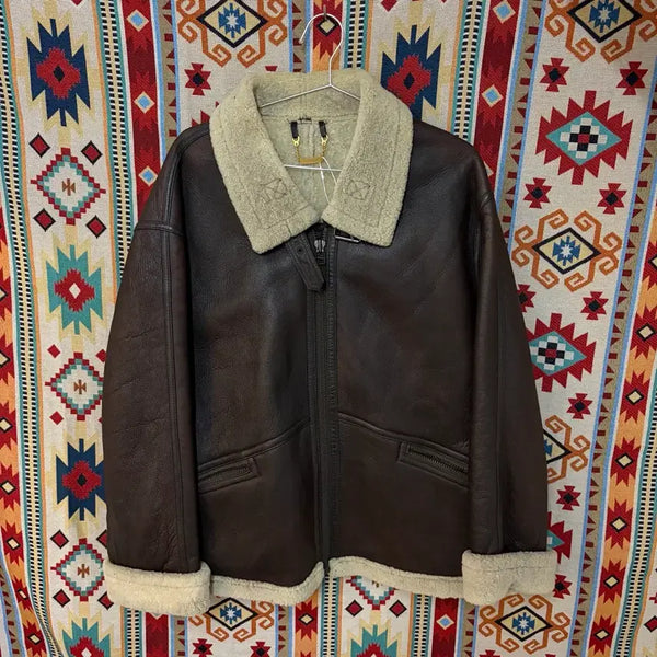 [BUNJANG] Belformo Men's Genuine Leather & Sheepskin Shearling Jacket L / BELFORMO 남성 천연 양가죽 양털 무스탕 자켓 L