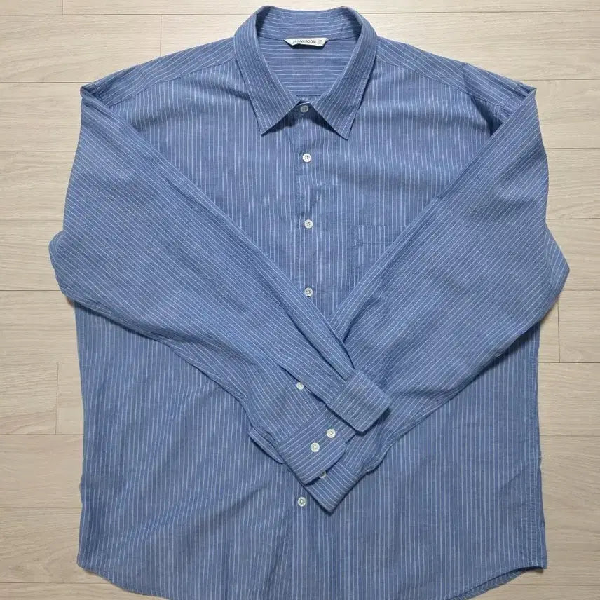 [BUNJANG] Blank Room Stripe Linen Shirt Blue Size 4 / 블랭크룸 스트라이프 셔츠_BLUE LINEN 4사이즈