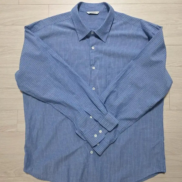 [BUNJANG] Blank Room Stripe Linen Shirt Blue Size 4 / 블랭크룸 스트라이프 셔츠_BLUE LINEN 4사이즈