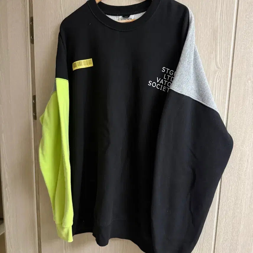 [BUNJANG] Stigma VATOS SOCIETY Color Block Oversized Sweatshirt / 스티그마 VATOS SOCIETY 컬러블록 오버핏 맨투맨