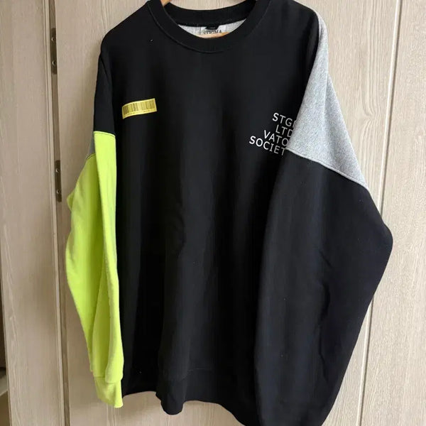 [BUNJANG] Stigma VATOS SOCIETY Color Block Oversized Sweatshirt / 스티그마 VATOS SOCIETY 컬러블록 오버핏 맨투맨