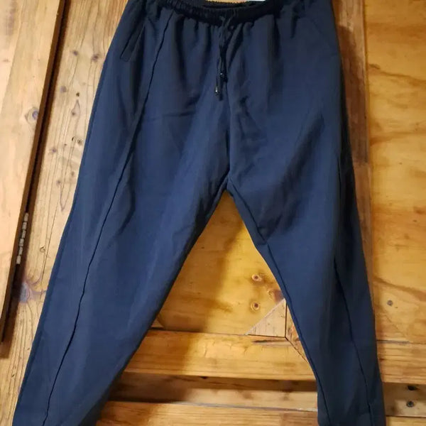 [BUNJANG] Black Jogger Pants with Elastic Waistband and Drawstring / 검정색 조거 팬츠 밴딩 스트링 바지(택포)