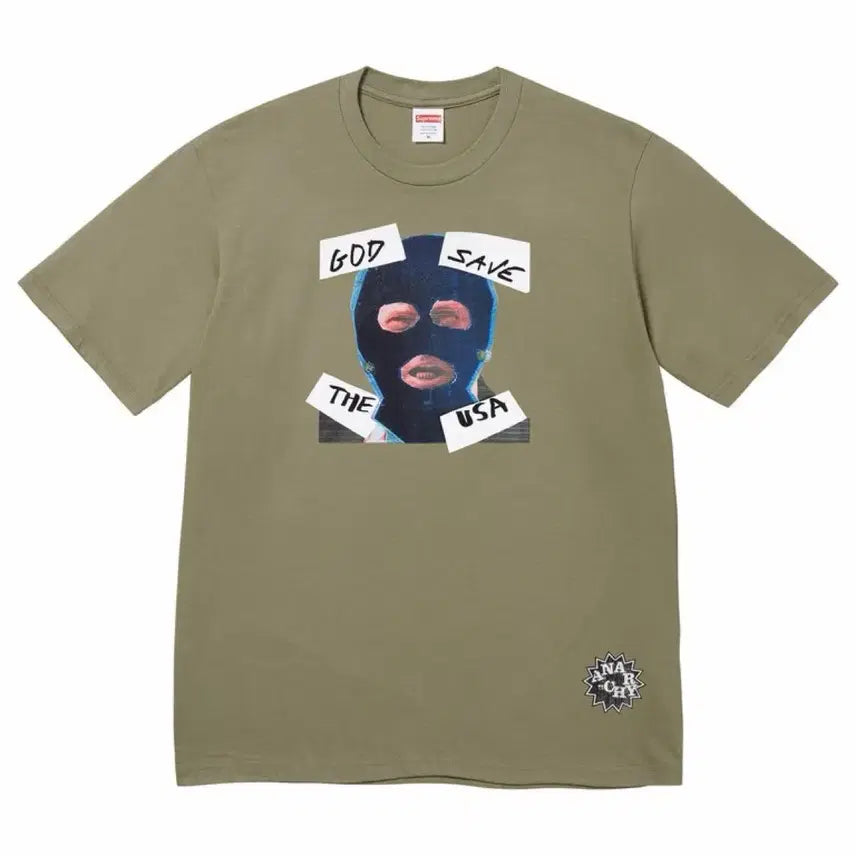 [BUNJANG] Supreme God Save Us T-Shirt Olive / 슈프림 갓 세이브 어스 티셔츠 올리브
