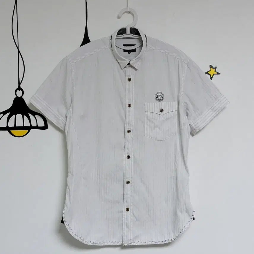 [BUNJANG] PPFM Layered Multi-Stitch Short Sleeve Shirt (S) / [PPFM] 빈티지 아카이브 레이어드 멀티 스티치 반팔 셔츠 (S)