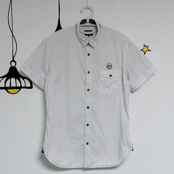 [BUNJANG] PPFM Layered Multi-Stitch Short Sleeve Shirt (S) / [PPFM] 빈티지 아카이브 레이어드 멀티 스티치 반팔 셔츠 (S)