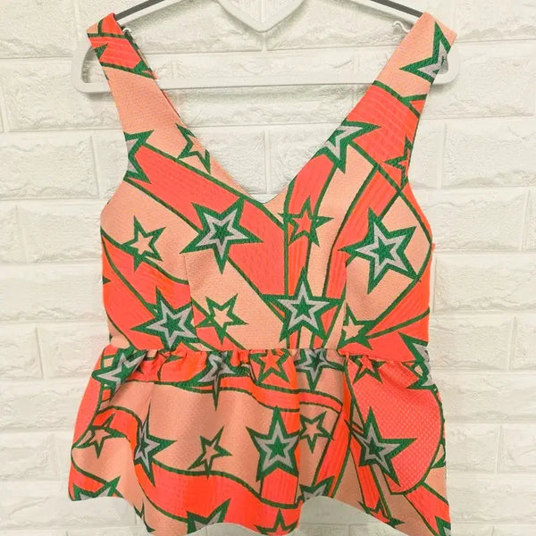 [BUNJANG] Parosh Popstar Jacquard Peplum Top / 파로쉬 팝스타 자카드 페플럼 탑