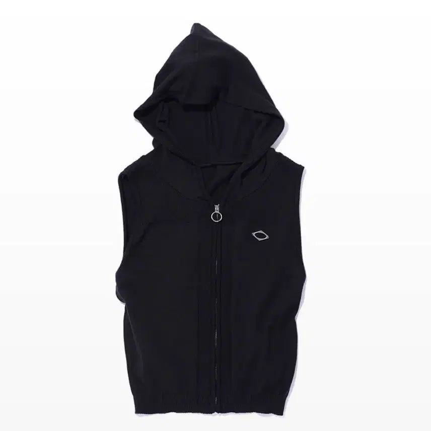 [BUNJANG] Mischief Rhombus Hooded Knit Vest Black S / 미스치프 롬버스 후디드 니트 베스트 블랙 s