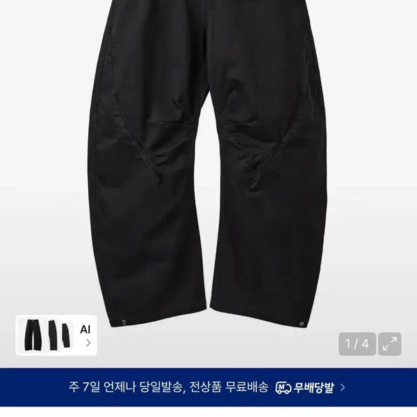 [BUNJANG] Arban Triple Leaf Curved Pants Black / 아르반 트리플 리프 커브드 팬츠 블랙