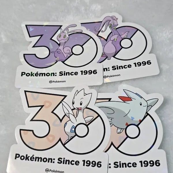 [BUNJANG] Pokemon 30th Anniversary Logo Sticker Bundle / 일괄) 포켓몬스터 30주년 기념 로고 스티커 미끄네일 미끄래곤 토게틱 토게키스