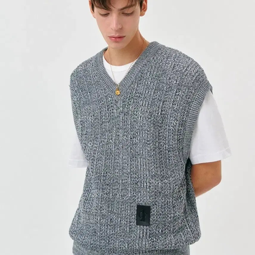 [BUNJANG] Dope Jasons Fisherman Knit Vest (Grey, L) / 새상품 도프제이슨 피셔맨 니트 조끼 베스트 그레이 루즈핏 L