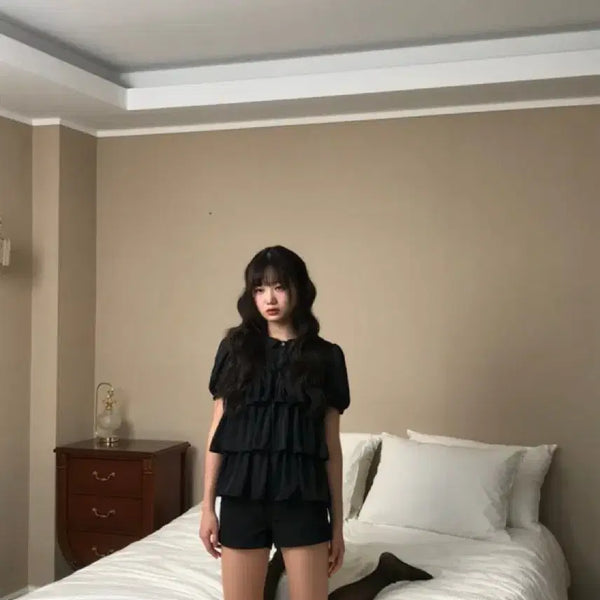 [BUNJANG] Sugar Bliss Blouse Black / 슈가블리스 블라우스 블랙