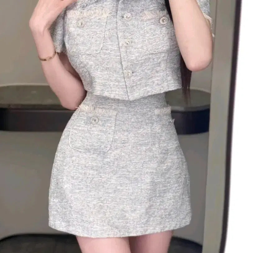 [BUNJANG] Rosemuah Cubic Jewel Mini Skirt Set / 수입의류 세트(139200) 로즈무아 스나계
