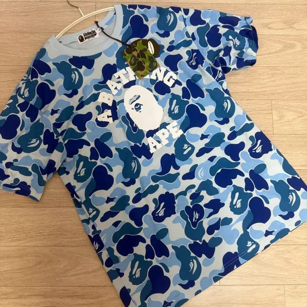 [BUNJANG] BAPE Camo Short Sleeve T-Shirt Blue / 베이프 카모 반팔 티셔츠 블루 bape