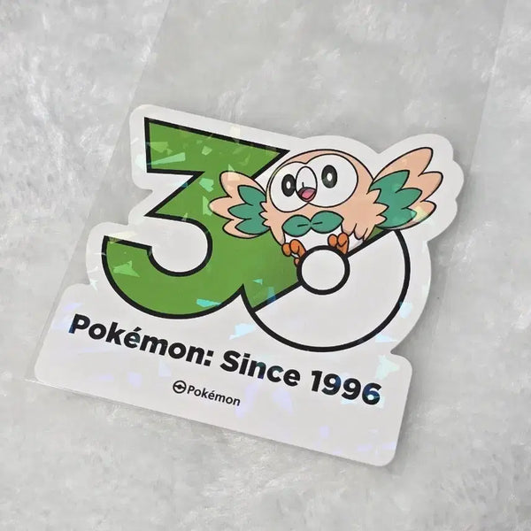 [BUNJANG] Pokemon 30th Anniversary Logo Sticker Rowlet / 포켓몬스터 30주년 기념 로고 스티커 나몰빼미