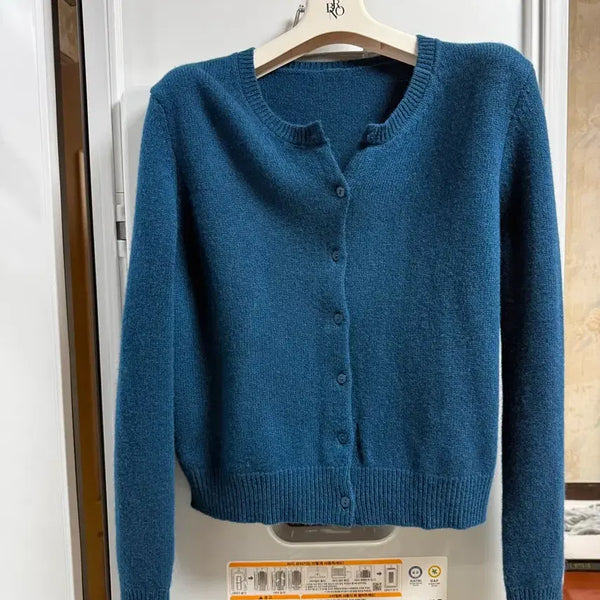 [BUNJANG] BRONN Roundneck Wool Cardigan Green FREE / BRONN 브론 라운드넥 울가디건 그린 FREE