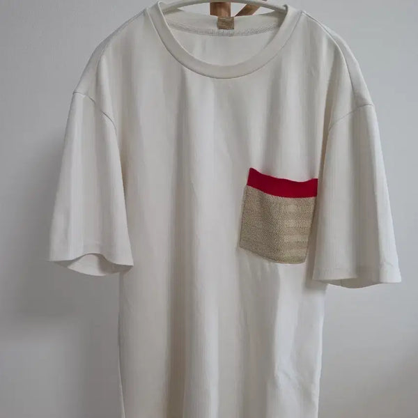 [BUNJANG] System Homme White Pocket Short Sleeve T-Shirt (100-105) / 시스템옴므 화이트 포켓 반팔티 100~105
