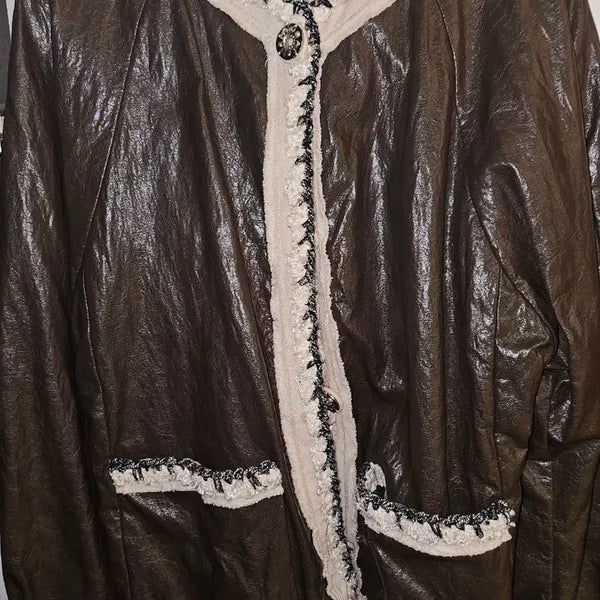 [BUNJANG] Mine Faux Leather Jacket / 마인 페이크레더 자켓
