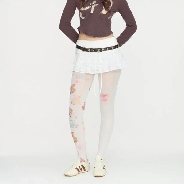 [BUNJANG] Glowny Teddy Mesh Stockings / (당일발송) 글로니 테디 메쉬 스타킹